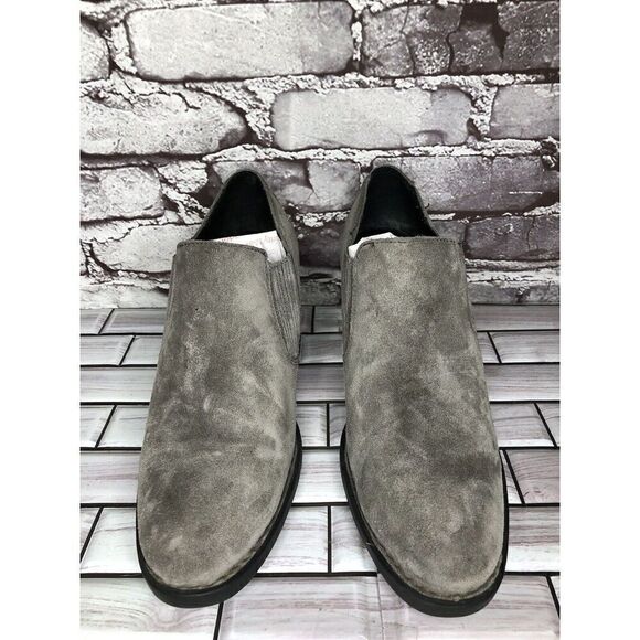 Born Fredrika Gray Suede Leather Pointed Low Cut Heel Booties Women Sz 11M US/43 - Picture 4 of 16